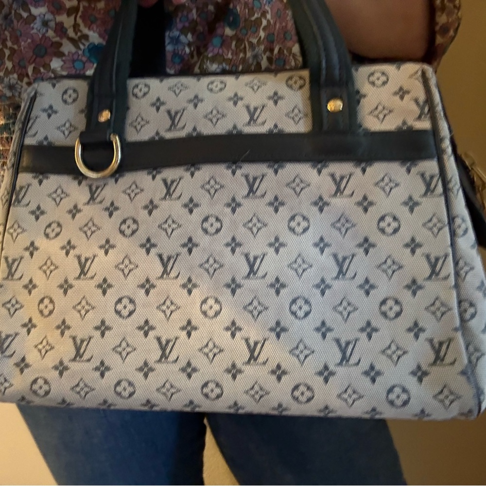Vintage Louis Vuitton Monogram Demin Bag - Navy and Cream - Picture 2 of 12
